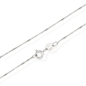 0.65mm Thin 925 Sterling Silver Slim Box Chain Short Choker Necklace for Women and Girls, Italian Jewellery, 40-45cm (16 inches)