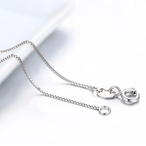 0.65mm Thin 925 Sterling Silver Slim Box Chain Short Choker Necklace for Women and Girls, Italian Jewellery, 40-45cm (16 inches)