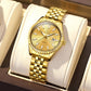 Fashion Quartz Watch with Round Dial and Stainless Steel Strap, featuring Calendar