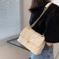 Luxury Designer Chains Messenger Bag - Small Square Flap Shoulder Bag in PU Leather with Fashion Embroidery for Women