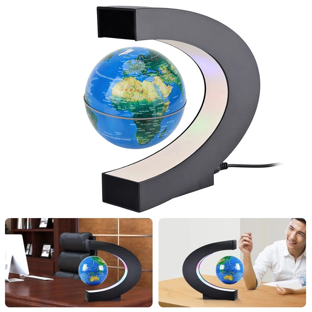 Novelty Floating LED Globe Lamp with World Map - Magnetic Levitation Home Decoration and Unique Birthday Gift