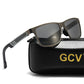 Men's UV400 Polarised Driving Glasses - Aluminium Magnesium Rectangle Shades