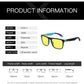 New Polarised Square Sunglasses for Men with Yellow Lens – Anti-Glare Night Vision Driving Glasses UV400 Eyewear