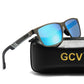 Men's UV400 Polarised Driving Glasses - Aluminium Magnesium Rectangle Shades