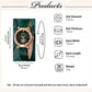 6-Piece Set Green Luxury Quartz Watch with Ring, Necklace, Earring, and Casual Ladies' Bracelet