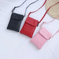 Women's PU Leather Crossbody Mobile Phone Purse - Small Solid Flap Shoulder Messenger Handbag