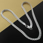 Stylish 6MM Full Sideways Chain Necklace in 925 Sterling Silver for Women and Men – Fashion Jewellery Set for Weddings