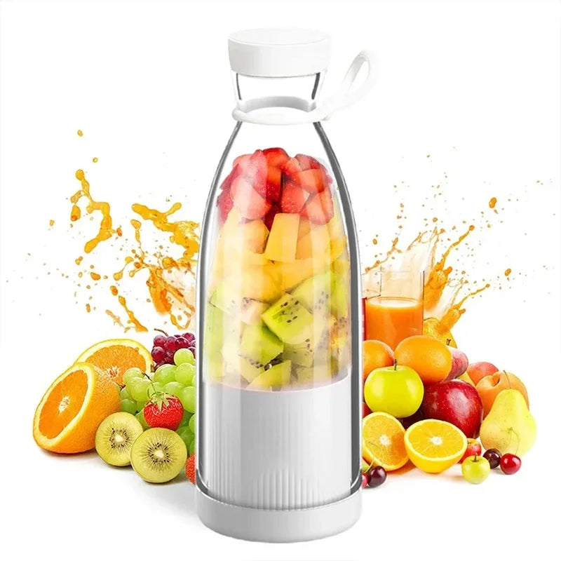 Portable 380ml USB Rechargeable 6-Blade Handheld Electric Juicer Cup – Multifunctional Mini Fruit Blender