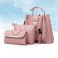 Three-Piece Casual Tote Fashion Shoulder Bag Set for Women - Soft PU Crossbody, Handbag, and Bucket Bag