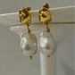 New French Retro Baroque Pearl Pendant Earrings for Women – Elegant Metal Party Accessories