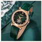 6-Piece Set Green Luxury Quartz Watch with Ring, Necklace, Earring, and Casual Ladies' Bracelet