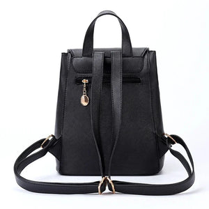 PU Leather Women's Backpack Teenagers' School Bag Feminine Rucksack Mochilas for Women