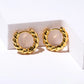 Playful and Versatile Gold Twisted Huggie Hoops - Cute Earrings for Women