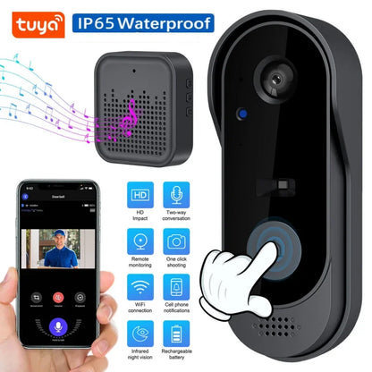 Wireless Video Doorbell with HD Camera – Smart App Control, Two-Way Audio, Smart Doorbell Ring