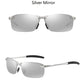 Retro Half Frame Polarised Sunglasses for Men - Classic Metal Design, Perfect for Driving and Fishing, Luxury Brand Eyewear with UV400 Protection