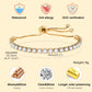 Gold-Plated Layered Cubic Zirconia Tennis Anklet Bracelet for Women, Adjustable Rolo Chain Summer Beach Foot Jewellery Gift