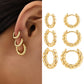 Trendy Twisted Round Huggies Earrings