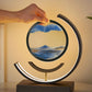 3D LED Quicksand Hourglass with Natural Landscape 360° Rotating Creative Art Glass Light for Living Room or Bedroom