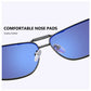 Luxury Retro Rectangle Polarised Mirrored Sunglasses for Men and Women UV400 Driving Sun Glasses