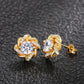 Dainty Gold-Tone Cubic Zirconia Stud Earrings for Women, Elegant Bridal Wedding Jewellery with a Luxury Design