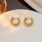 Trendy Twisted Round Huggies Earrings