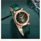 6-Piece Set Green Luxury Quartz Watch with Ring, Necklace, Earring, and Casual Ladies' Bracelet