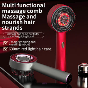 Electric Scalp Massager with Red Light Therapy – Anti-Hair Loss Comb & Oil Applicator for Hair Care and Growth