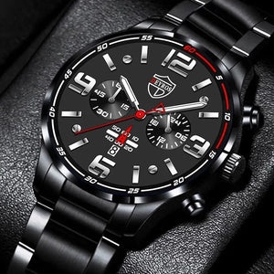 Luxury Men's Fashion Watch – Stainless Steel Quartz Business Wristwatch with Luminous Display