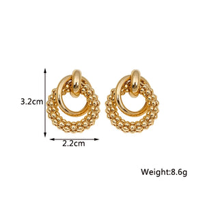 Gold Metal Wrap Twist Dangle Earrings for Women – New Fashion European Ear Jewellery