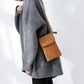 Women's PU Leather Crossbody Mobile Phone Purse - Small Solid Flap Shoulder Messenger Handbag