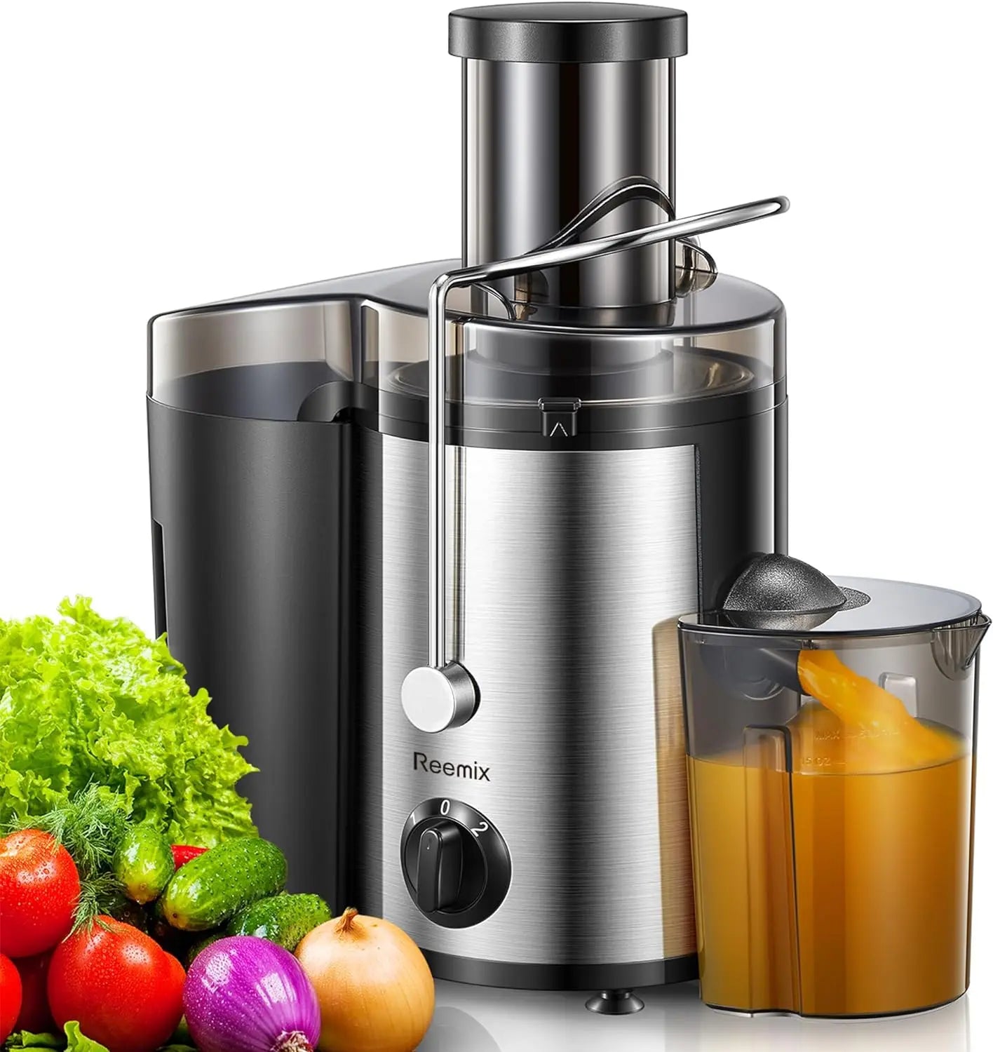 800W Centrifugal Juicer for Whole Fruits and Vegetables, 3-Inch-Wide Mouth Extractor with 2 Speed Settings