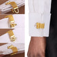 Luxury Crystal Cufflinks with Chain – Shiny Men's Shirt Wedding & Business Gift Accessories