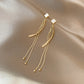 Korean Gold Colour Long Tassel Earrings for Women, Crystal Butterfly, Heart & Star Dangle, Elegant Party Jewellery