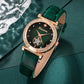 6-Piece Set Green Luxury Quartz Watch with Ring, Necklace, Earring, and Casual Ladies' Bracelet