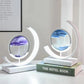 3D LED Quicksand Hourglass with Natural Landscape 360° Rotating Creative Art Glass Light for Living Room or Bedroom