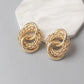 Gold Metal Wrap Twist Dangle Earrings for Women – New Fashion European Ear Jewellery