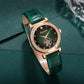 6-Piece Set Green Luxury Quartz Watch with Ring, Necklace, Earring, and Casual Ladies' Bracelet