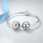 925 Sterling Silver Birthday Number Charm with Beaded Chain, Fits Original Pandora Bracelet, Ideal for DIY Ladies' Jewellery