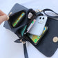 Women's PU Leather Crossbody Mobile Phone Purse - Small Solid Flap Shoulder Messenger Handbag