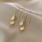 Korean Gold Colour Long Tassel Earrings for Women, Crystal Butterfly, Heart & Star Dangle, Elegant Party Jewellery