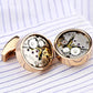 Designer Watch Movement Cufflinks for Men's Wedding Shirts - Gear Mechanism Functional Cufflink Jewelry